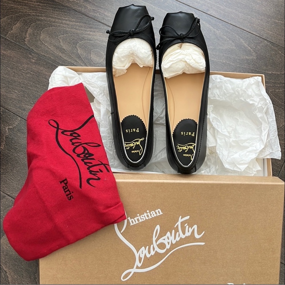 Christian Louboutin black flats, brand new